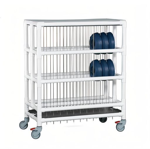 Dietary Dome Lid Cart w/ 3 Shelves & 72 Lid Capacity