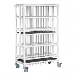 Dietary Dome Lid Cart w/ 4 Shelves & 96 Lid Capacity