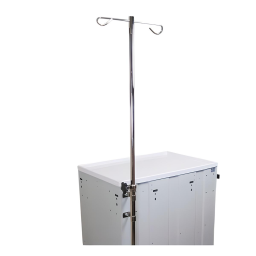 Chrome IV Pole & Side Mount Bracket for Med Cart Accessory