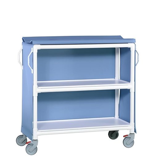 Deluxe Linen Cart w/ 2 Shelves 16in Spacing