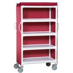 Deluxe Linen Cart w/ 4 Shelves 11in Spacing