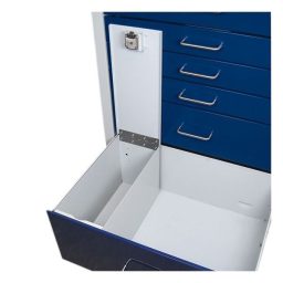Steel/Aluminum STD Cart Deep Drawer Locking Narcotics Box