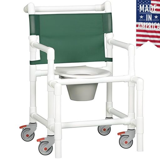 Midsize Shower Chair Commode w/Removeable Seat & Pail 375 LB