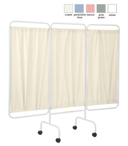 Vinyl Mobile Antimicrobial 3 Panel Privacy Curtain Screen