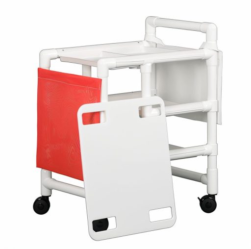 Emergency Cart w/ 2 Shelves, CPR Board & Divided Pouch