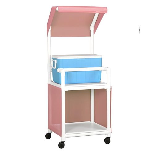 Canopy Ice Cart w/ 2 Shelves & 48 Quart Cooler