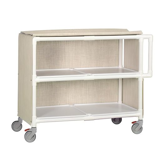 Deluxe Line Jumbo Linen Cart w/ 2 Shelves