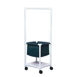 Rolling Laundry Hamper w/ Hanging Bar & Shelf 7 Bushel Capacity