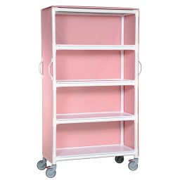 Deluxe Linen Cart w/ 4 Shelves 16in Spacing