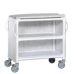 Deluxe Linen Cart w/ 2 Shelves 11in Spacing