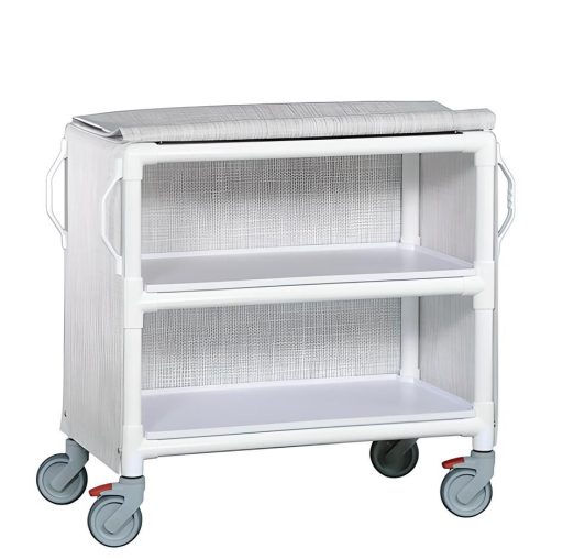 Deluxe Linen Cart w/ 2 Shelves 11in Spacing