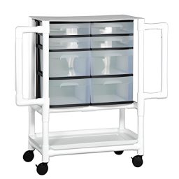 Lockable Nursing Supply Storage Cart w/ 8 Drawers & Shelf