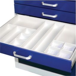 3in White Plastic Pre-Configured Transfer Tray w/ 13 Bins