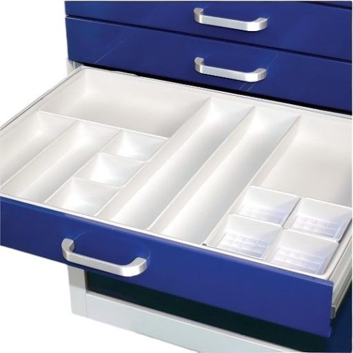3in White Plastic Pre-Configured Transfer Tray w/ 13 Bins
