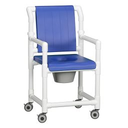 Deluxe Shower Chair Commode w/Closed Soft Seat & Pail 300 LB