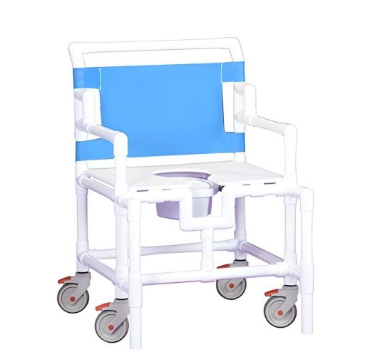 Bariatric Shower Chair Commode w/ Large Seat 550 lb. Capacity