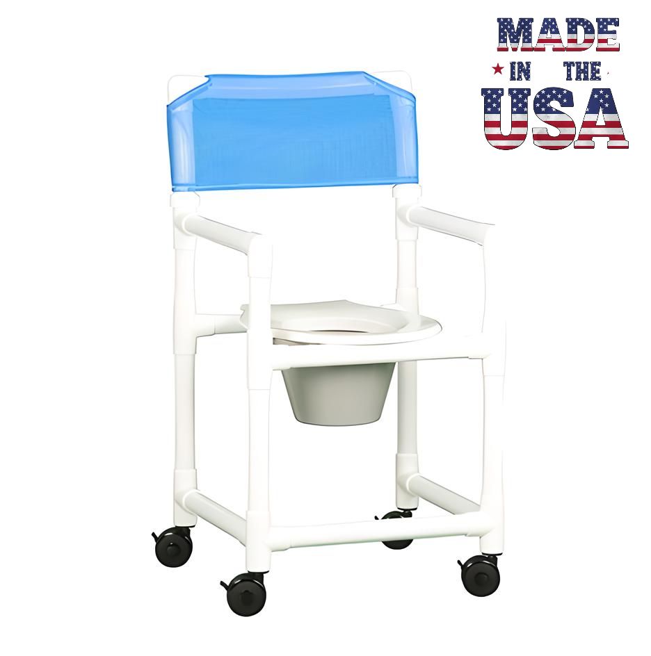 Tall Value Line Shower Chair Commode w/ Contoured Seat 300 LB CAP
