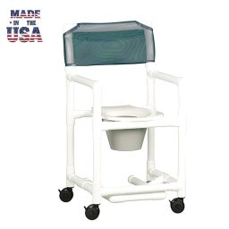 Value Line Shower Chair Commode w/ Footrest & Pail 300 LB CAP