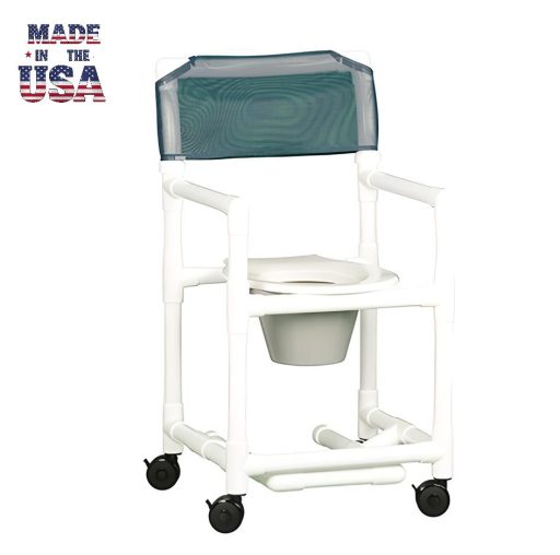 Value Line Shower Chair Commode w/ Footrest & Pail 300 LB CAP
