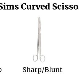 Sims 8in Curved Operating Uterine Scissors