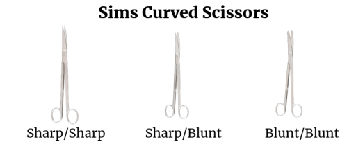 Sims 8in Curved Operating Uterine Scissors