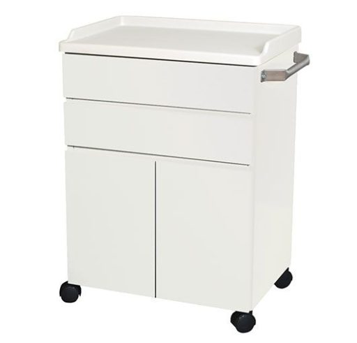Steel 25in Modular Mobile Cabinet w/ 2 Doors & 2 Drawers