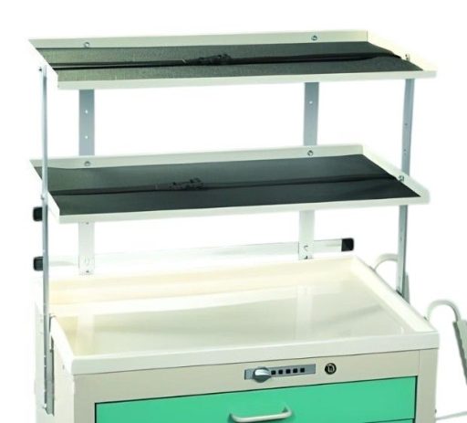 Medical Cart Accessory Twin Shelving Unit