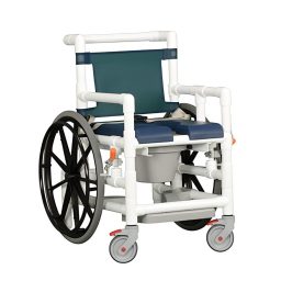 Shower Wheelchair Commode w/Soft Seat & Pail 300 lb. Cap.