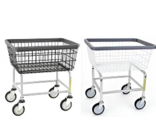 Gray Base Standard Wire Rolling Laundry Cart 2.5 Bushel Capacity - Image 5