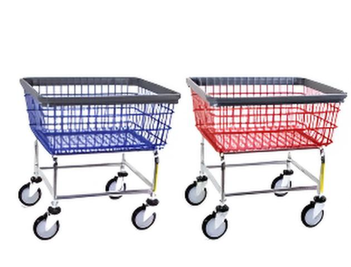 Gray Base Standard Wire Rolling Laundry Cart 2.5 Bushel Capacity - Image 4