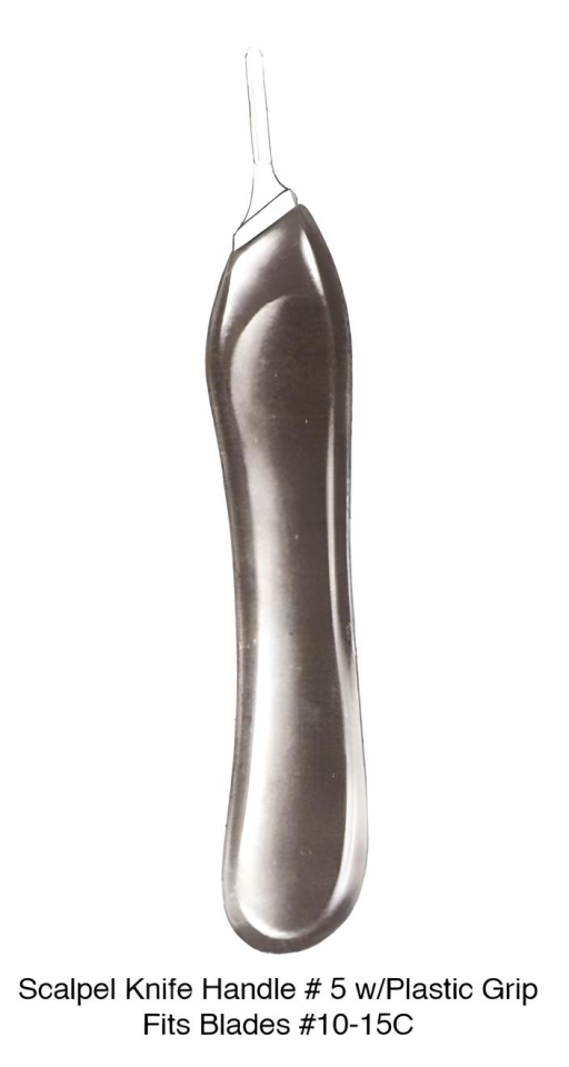 Stainless Steel Scalpel Knife Handle w/Plastic Grip