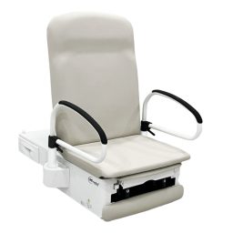 200 Manual Back Exam Chair w/Hand & Foot Controls, Front & Reversible Side Storage Drawers & Electrical Receptacle 17in/19in