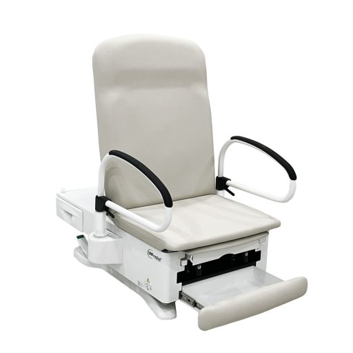 300 Manual Back Exam Chair w/Hand & Foot Controls, Front & Reversible Side Storage Drawers, Electrical Receptacle, Drawer Warmer & Wheelbase System 17in/19in - Image 3
