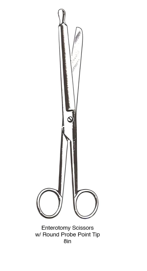 Stainless Steel Enterotomy Scissors w/ Tip 8in - Image 3