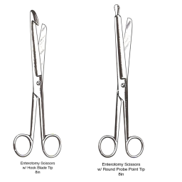 Stainless Steel Enterotomy Scissors w/ Tip 8in