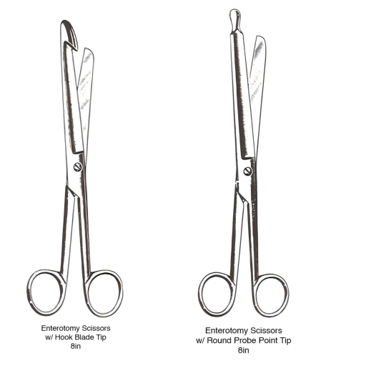 Stainless Steel Enterotomy Scissors w/ Tip 8in