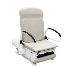 300 Manual Back Exam Chair w/Hand & Foot Controls, Front & Reversible Side Storage Drawers, Electrical Receptacle, Drawer Warmer & Wheelbase System 17in/19in
