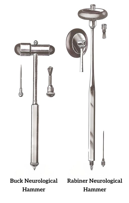 Stainless Steel Surgical Grade Neurological Hammer w/Brush & Needle