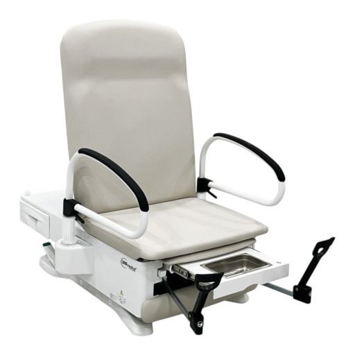 300 Manual Back Exam Chair w/Hand & Foot Controls, Front & Reversible Side Storage Drawers, Electrical Receptacle, Drawer Warmer & Wheelbase System 17in/19in - Image 5