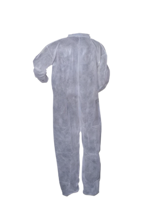 100% Polypropylene Basic Protection Collared Coverall White 25/Case - Image 2