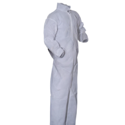 100% Polypropylene Basic Protection Collared Coverall White 25/Case