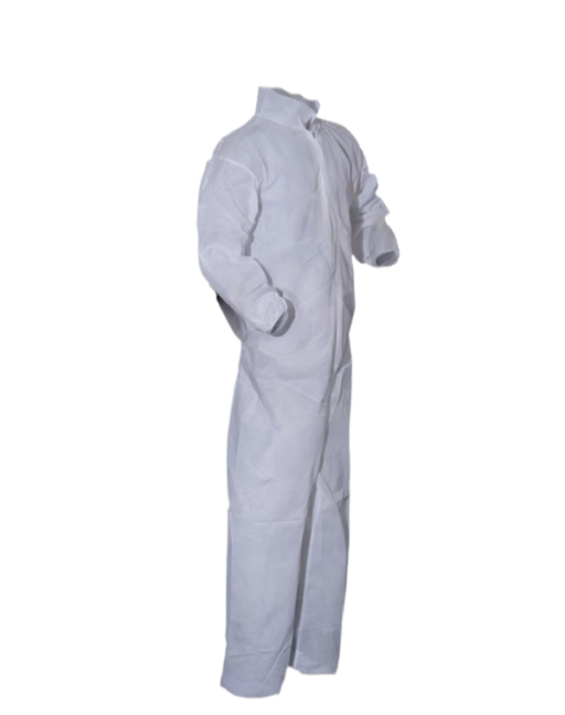 100% Polypropylene Basic Protection Collared Coverall White 25/Case