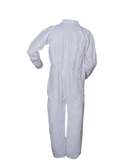 Polyethylene/Polypropylene Blend High Performance Collared Coverall White 25/Case - Image 2