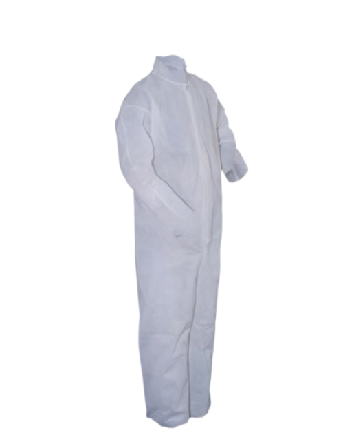 100% Polypropylene Basic Protection Collared Coverall White 25/Case
