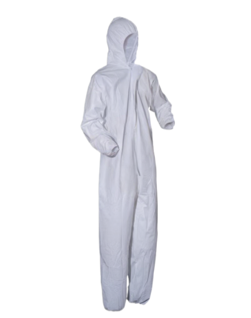 Polyethylene/Polypropylene Blend High Performance Hooded Coverall White 25/Case