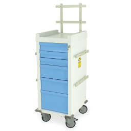 Aluminum Narrow Non-Magnetic MRI Cart w/ANS ACCS PKG., Key Lock & 6 Drawers