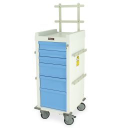 Aluminum Narrow Non-Magnetic MRI Cart w/ANS ACCS PKG., Key Lock & 6 Drawers