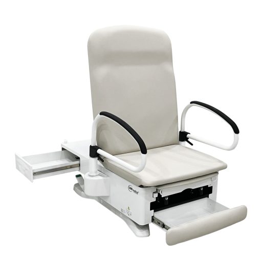 300 Manual Back Exam Chair w/Hand & Foot Controls, Front & Reversible Side Storage Drawers, Electrical Receptacle, Drawer Warmer & Wheelbase System 17in/19in - Image 4