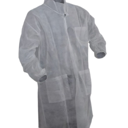 Polypropylene 30gm/wt Lab Coat w/ 3 Pockets White 50/pc Case