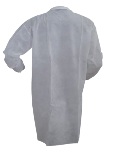 Polypropylene Lab Coat w/ 3 Pockets White 50/pc Case - Image 2